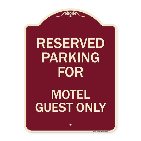 Signmission Parking Reserved for Motel Guest Heavy-Gauge Aluminum Architectural Sign, 24" x 18", BU-1824-23382 A-DES-BU-1824-23382 - main